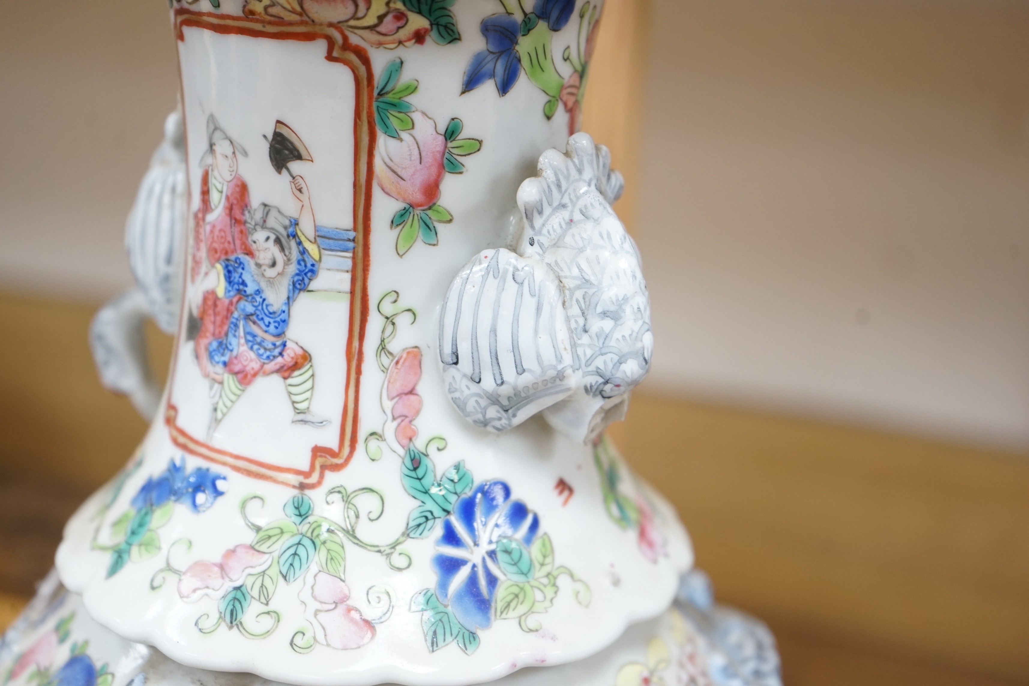 A 19th century Chinese famille rose vase, 42cm